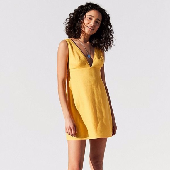 UO Yellow Casual Mini Dress - Picture 1 of 7